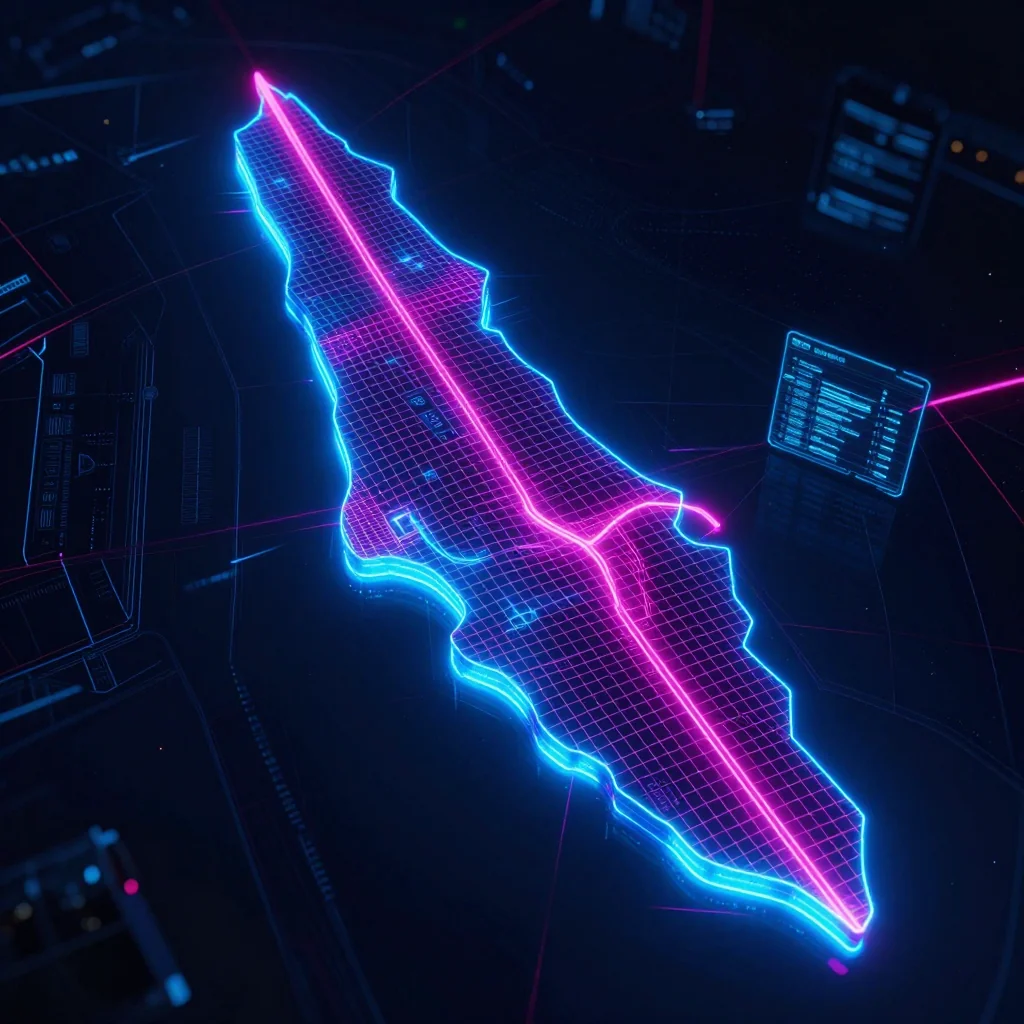 Manama, Bahrain Cyberpunk Map