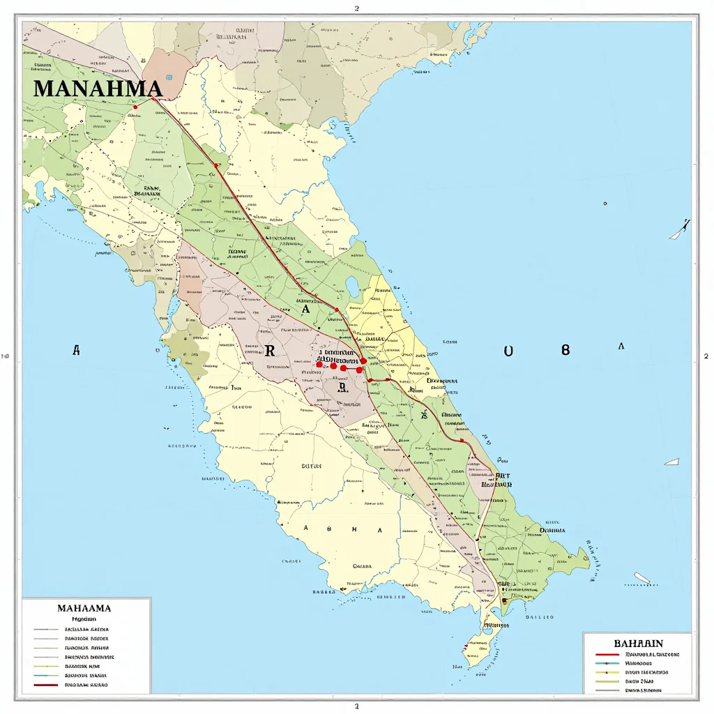 Manama, Bahrain Political Map
