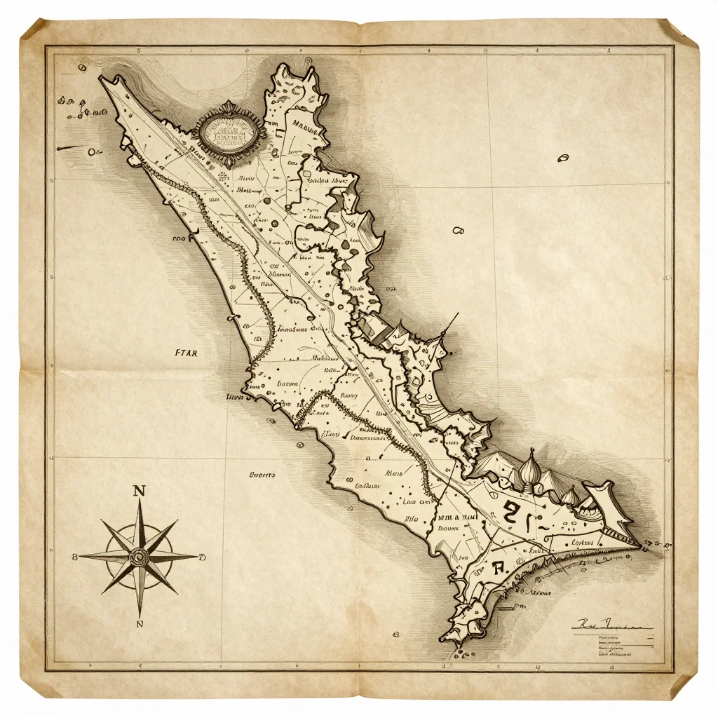 Manama, Bahrain Vintage Map