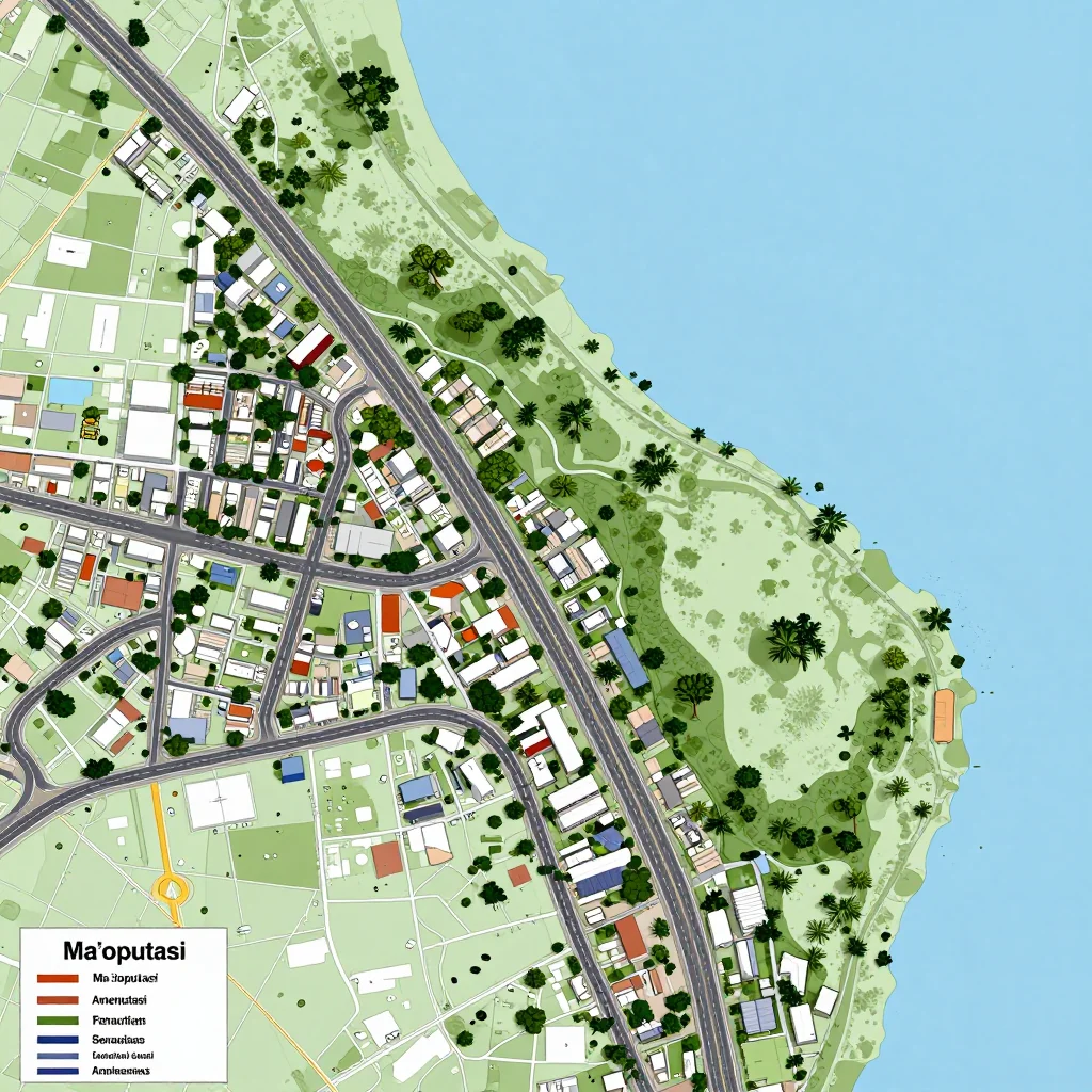 Maʻoputasi, American Samoa Street Map