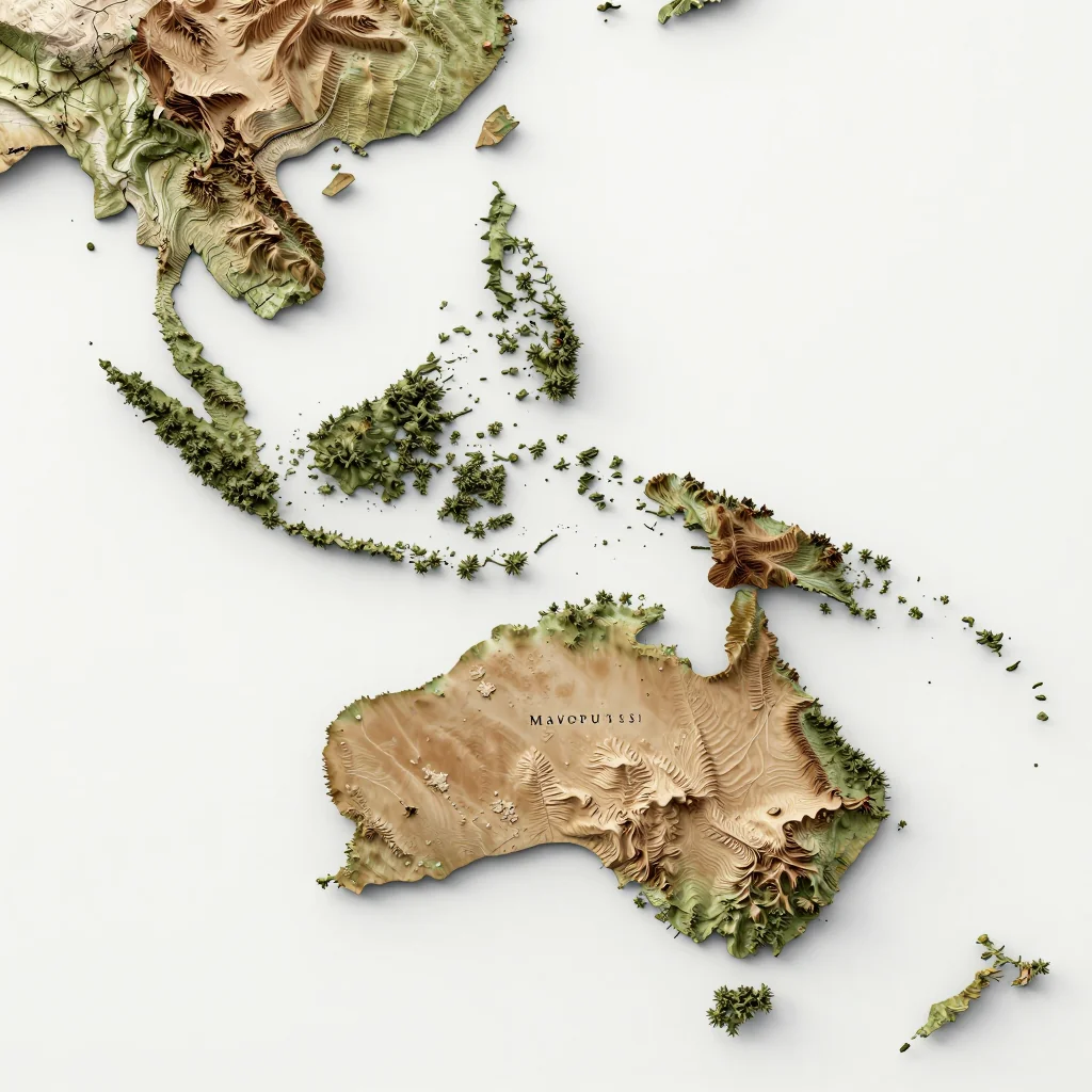 Maʻoputasi, American Samoa 3D Topographic