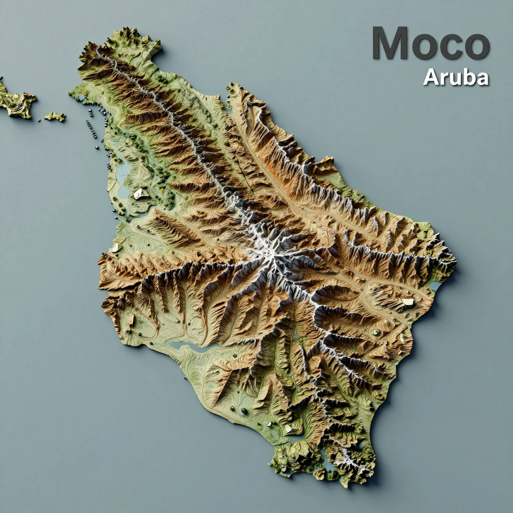 Moco, Aruba - Topographic Map Moco, Aruba Topographic Map