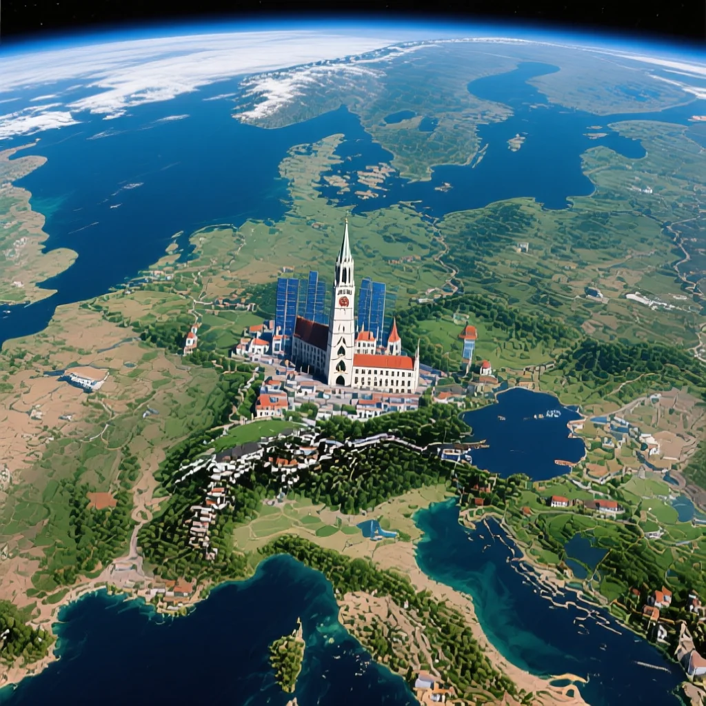 Munich Germany Satellite View - High Resolution Map from Space