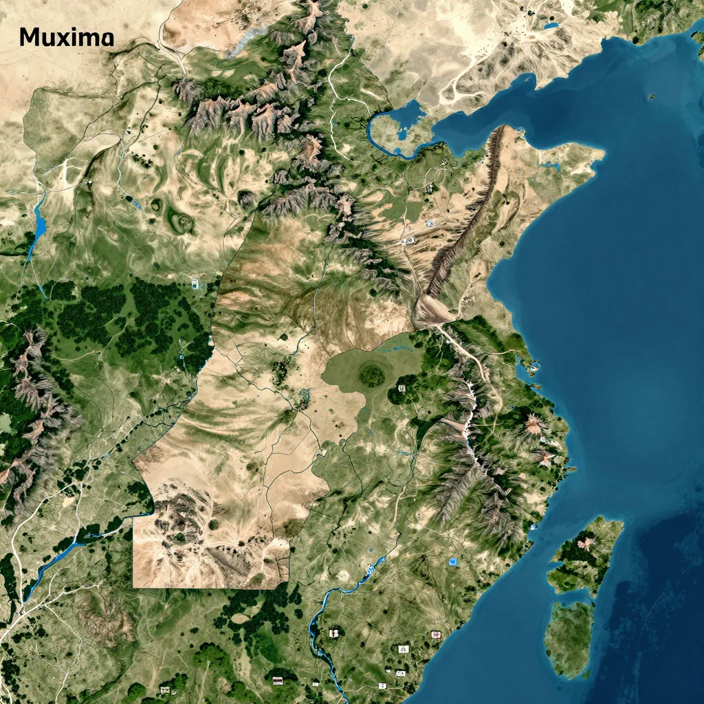 Muxima, Angola Physical Geography Map