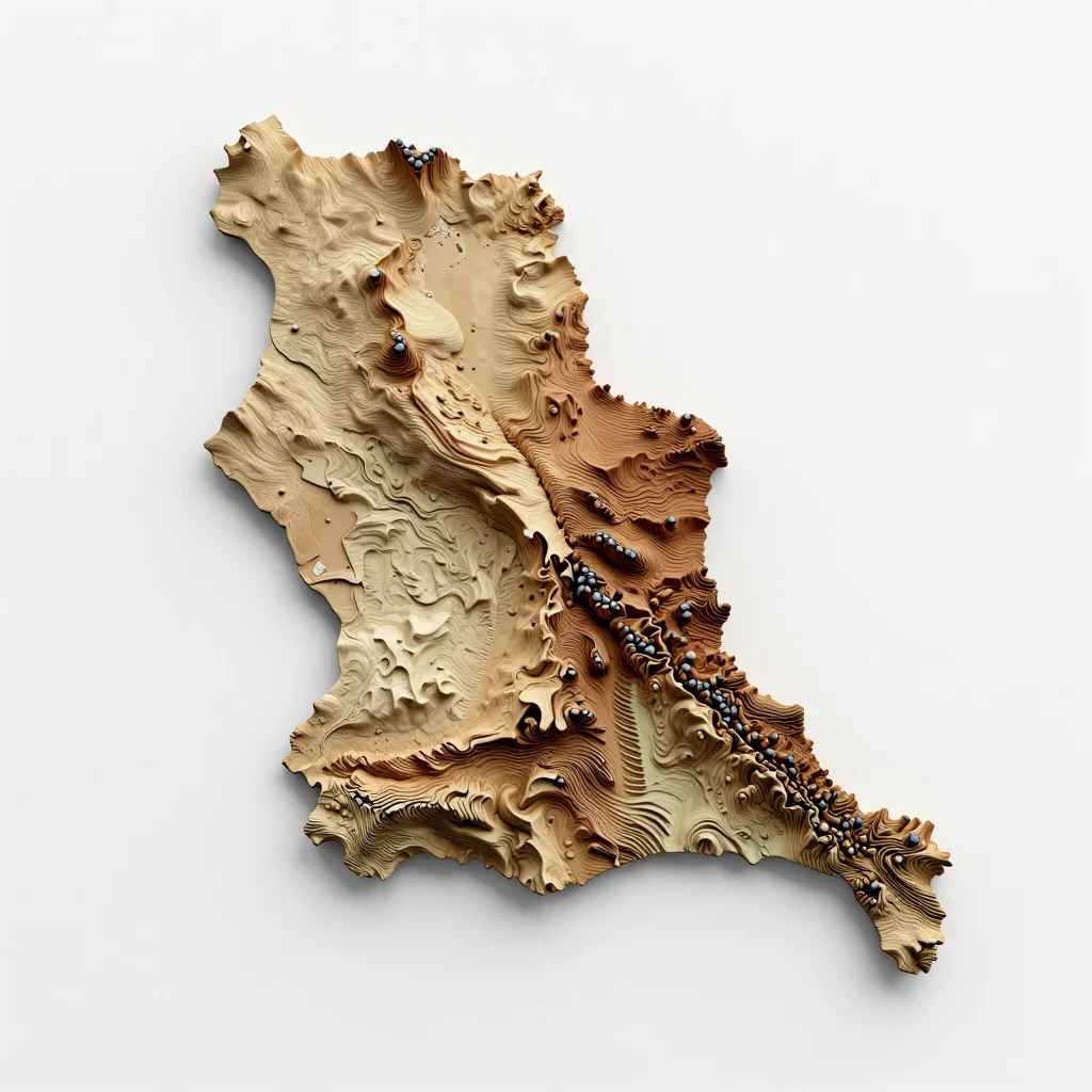 Muxima, Angola 3D Topographic