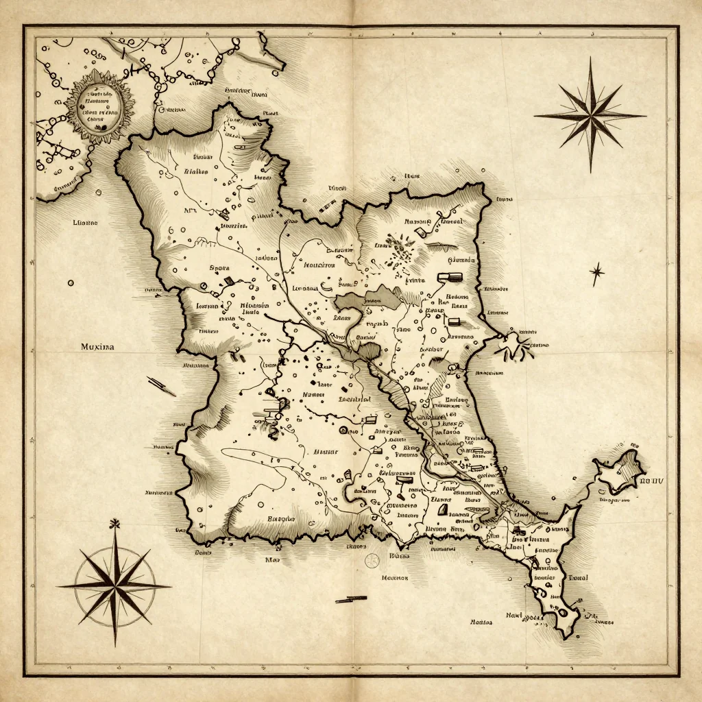 Muxima, Angola Vintage Map