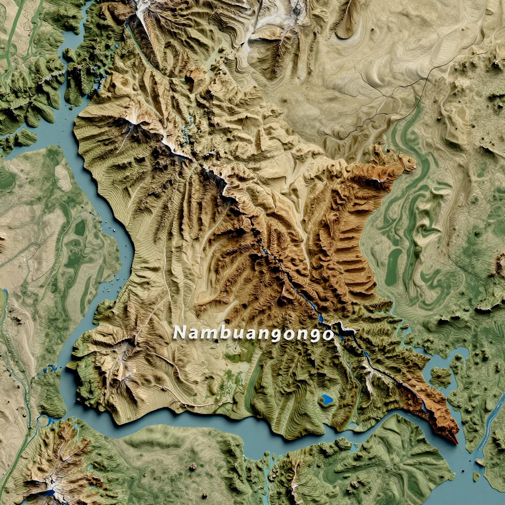 Nambuangongo, Angola Topographic Map