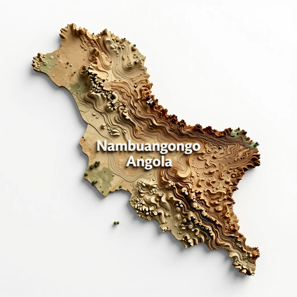 Nambuangongo, Angola 3D Topographic