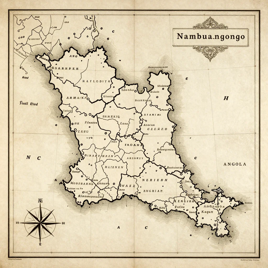 Nambuangongo, Angola Vintage Map