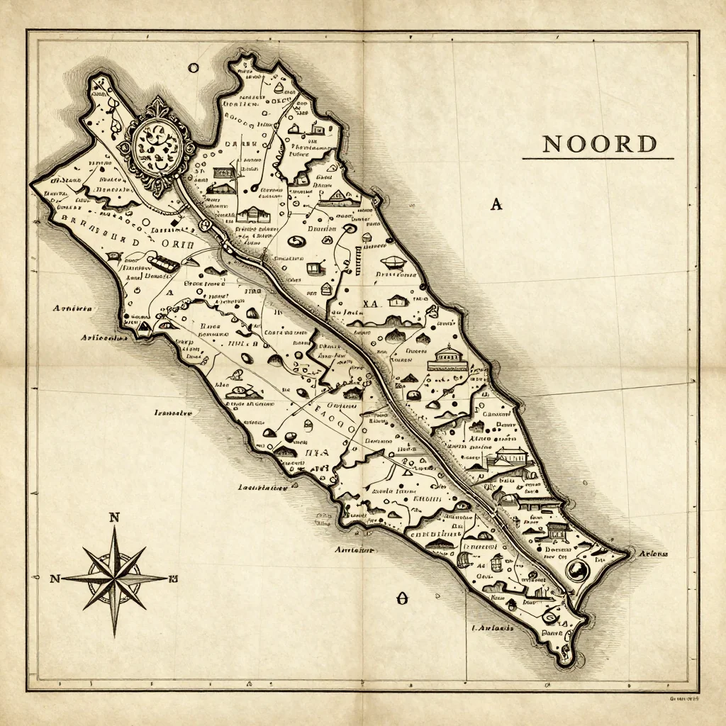 Noord, Aruba Vintage Map