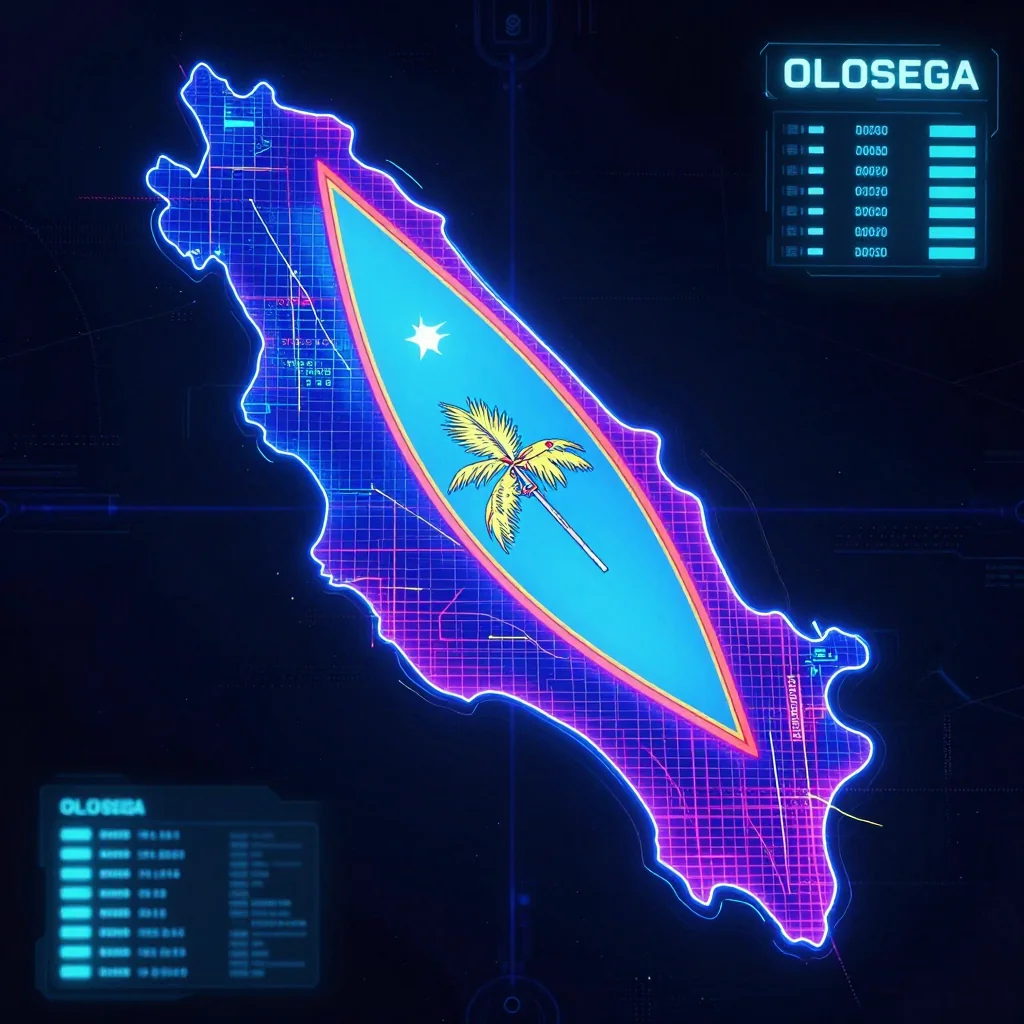 Olosega, American Samoa Cyberpunk Map