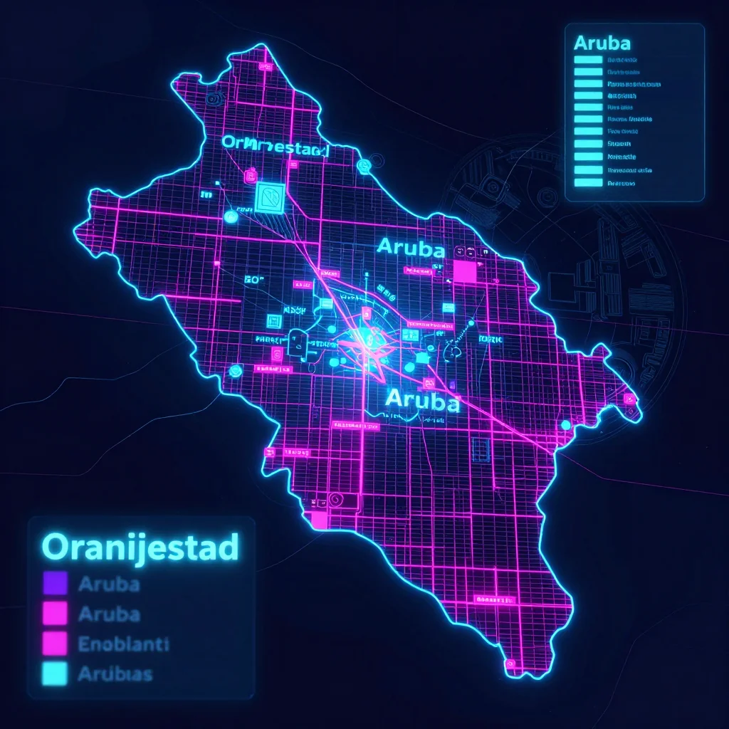 Oranjestad, Aruba Cyberpunk Map