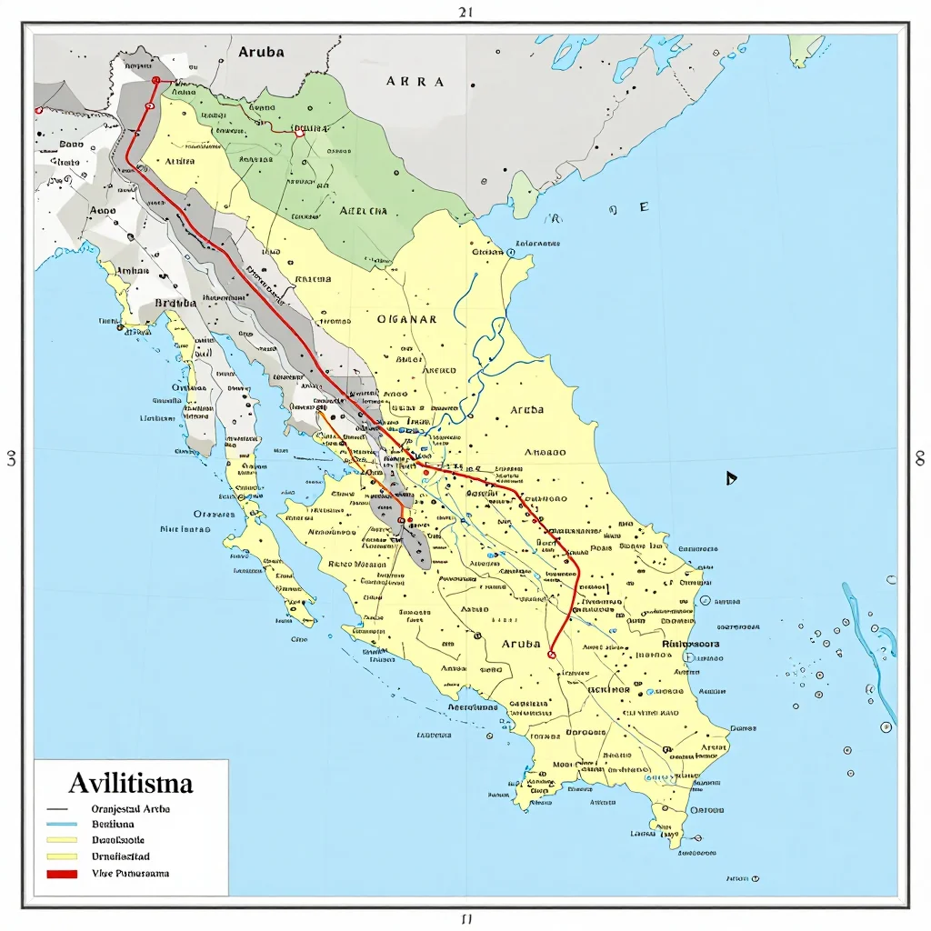 Oranjestad, Aruba Political Map