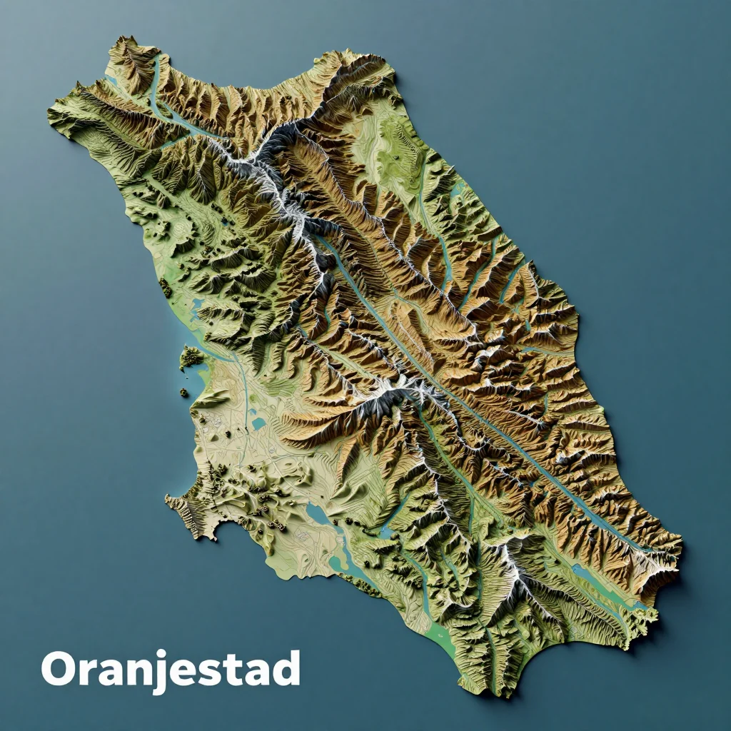 Oranjestad, Aruba Topographic Map