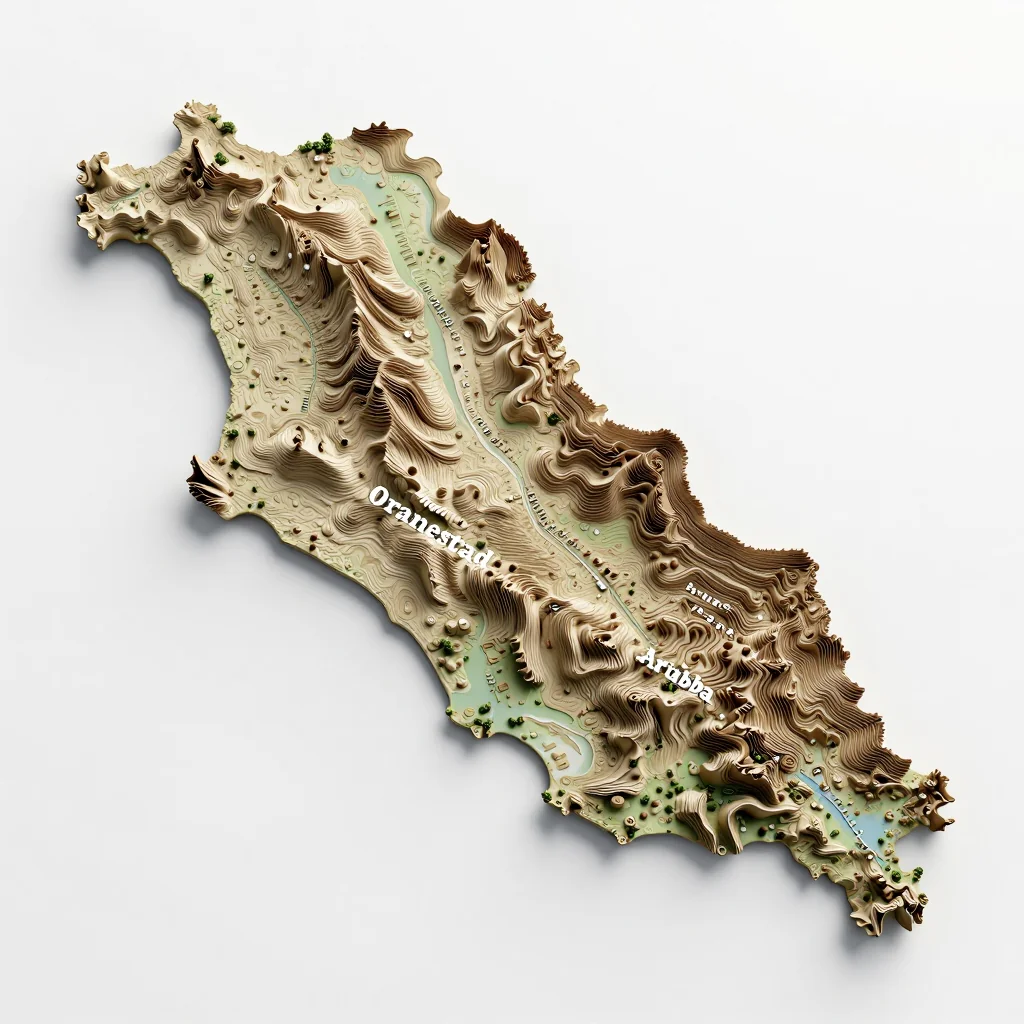 Oranjestad, Aruba 3D Topographic