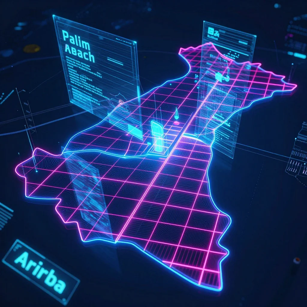 Palm Beach, Aruba Cyberpunk Map