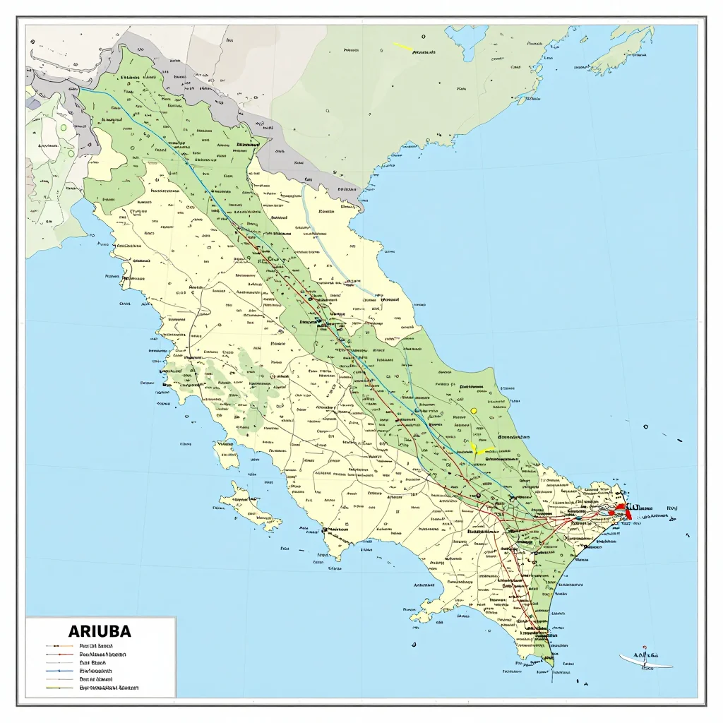 Palm Beach, Aruba Political Map