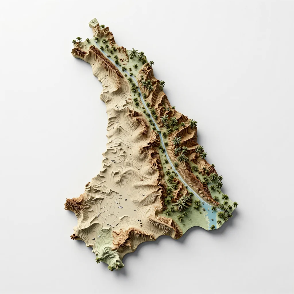 Palm Beach, Aruba 3D Topographic