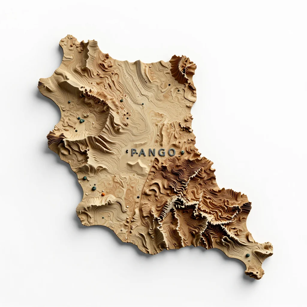 Pango Aluquém, Angola 3D Topographic