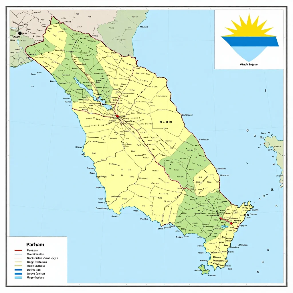 Parham, Antigua and Barbuda Political Map