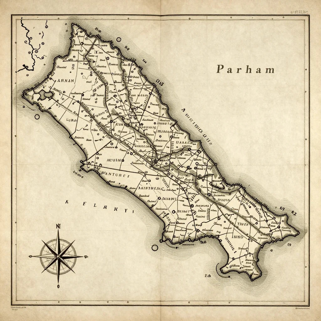 Parham, Antigua and Barbuda Vintage Map