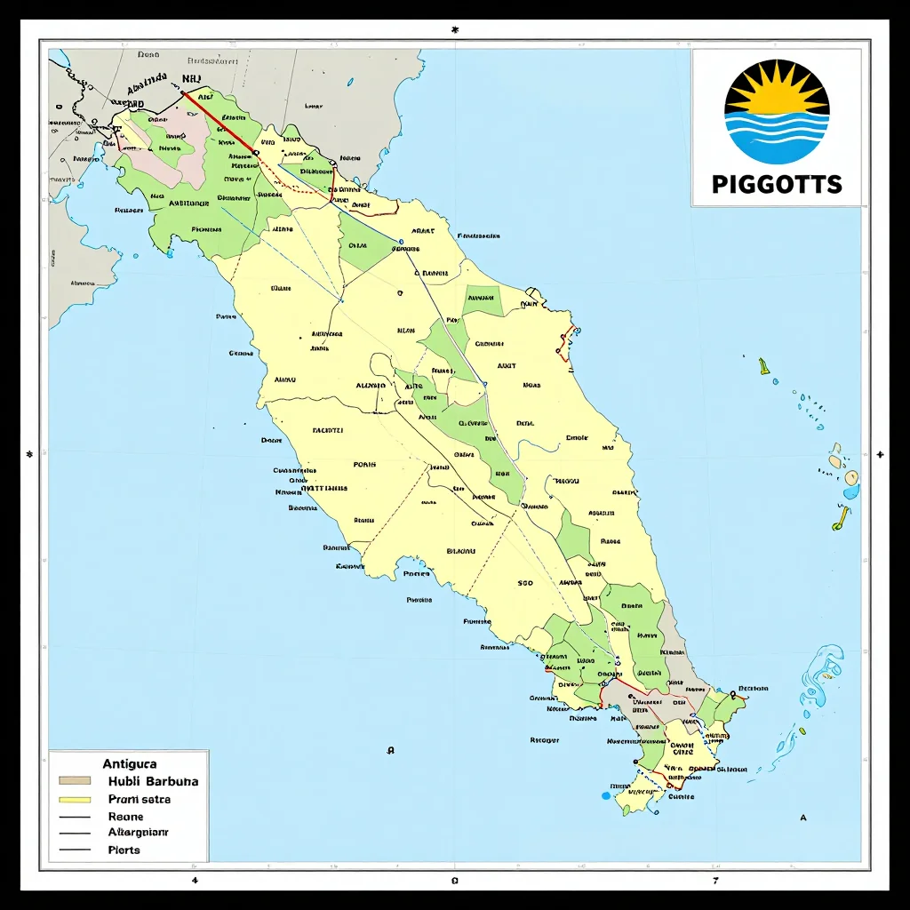 Piggotts, Antigua and Barbuda - Political Map Piggotts, Antigua and Barbuda Political Map