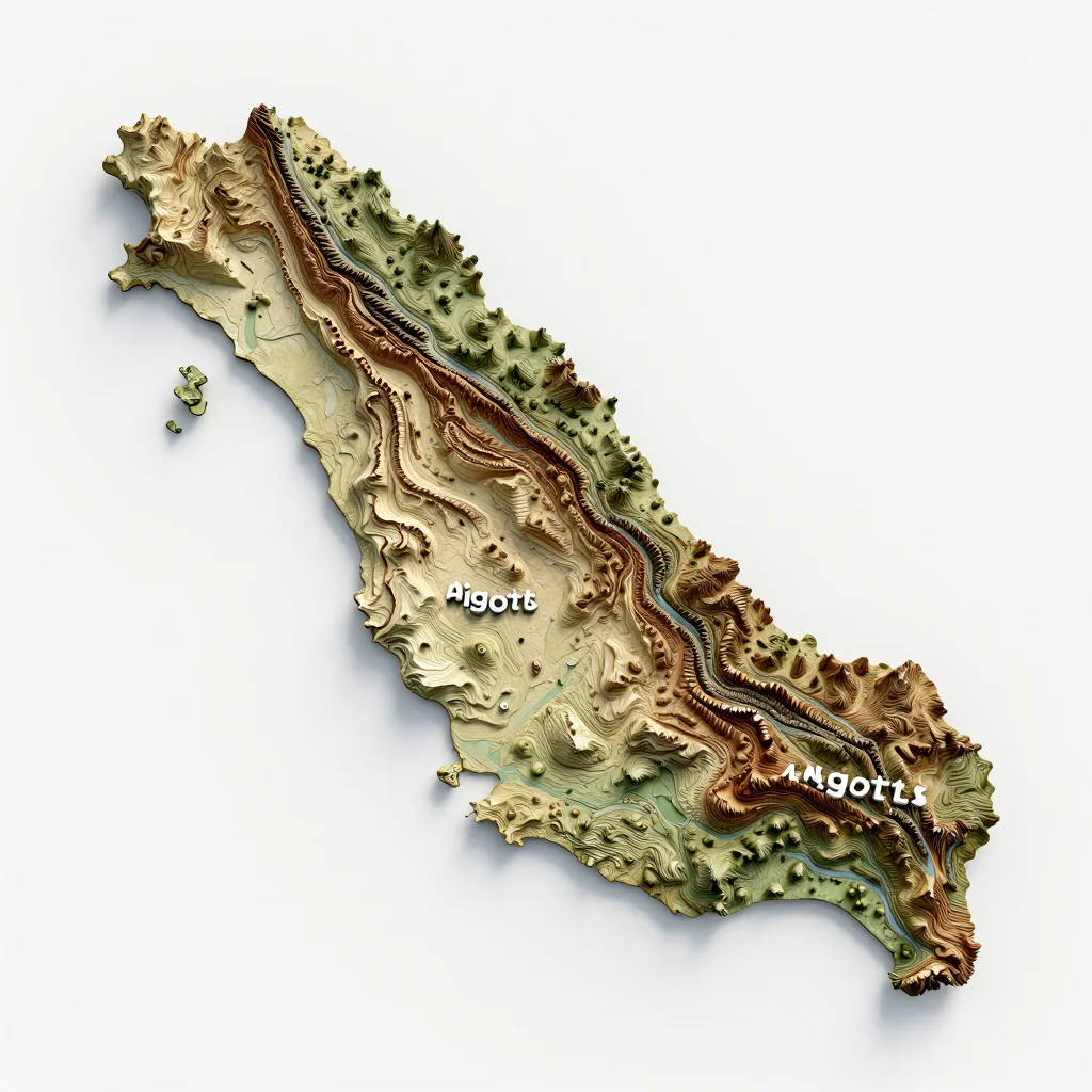 Piggotts, Antigua and Barbuda 3D Topographic