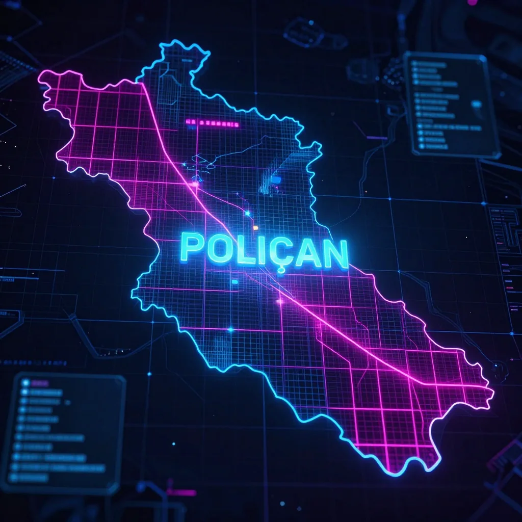 Poliçan, Albania Cyberpunk Map