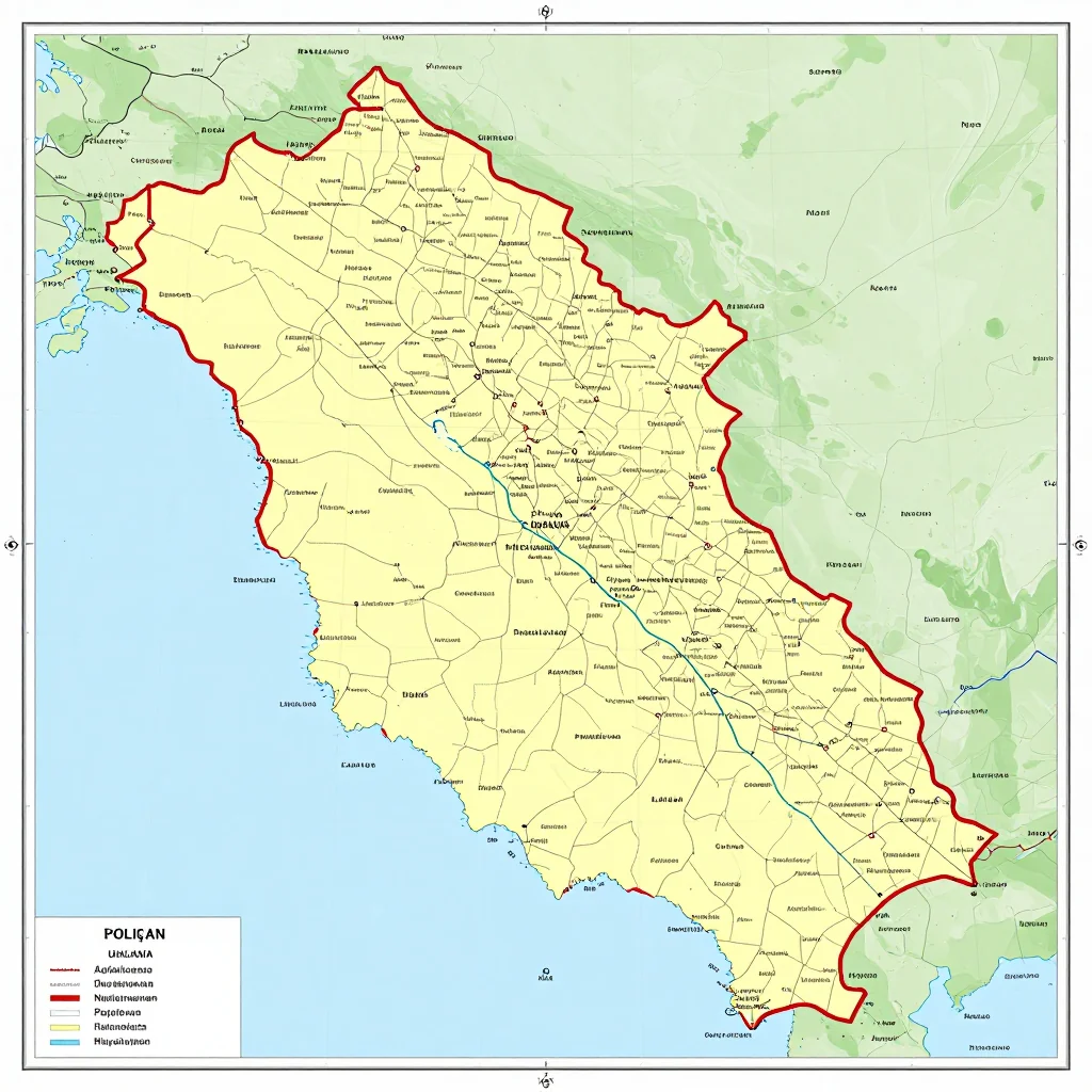 Poliçan, Albania Political Map