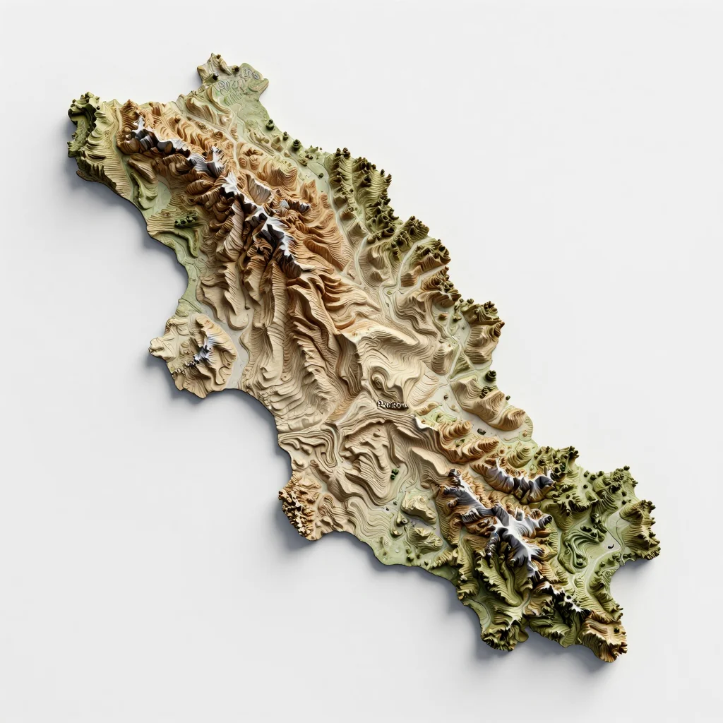 Poliçan, Albania 3D Topographic