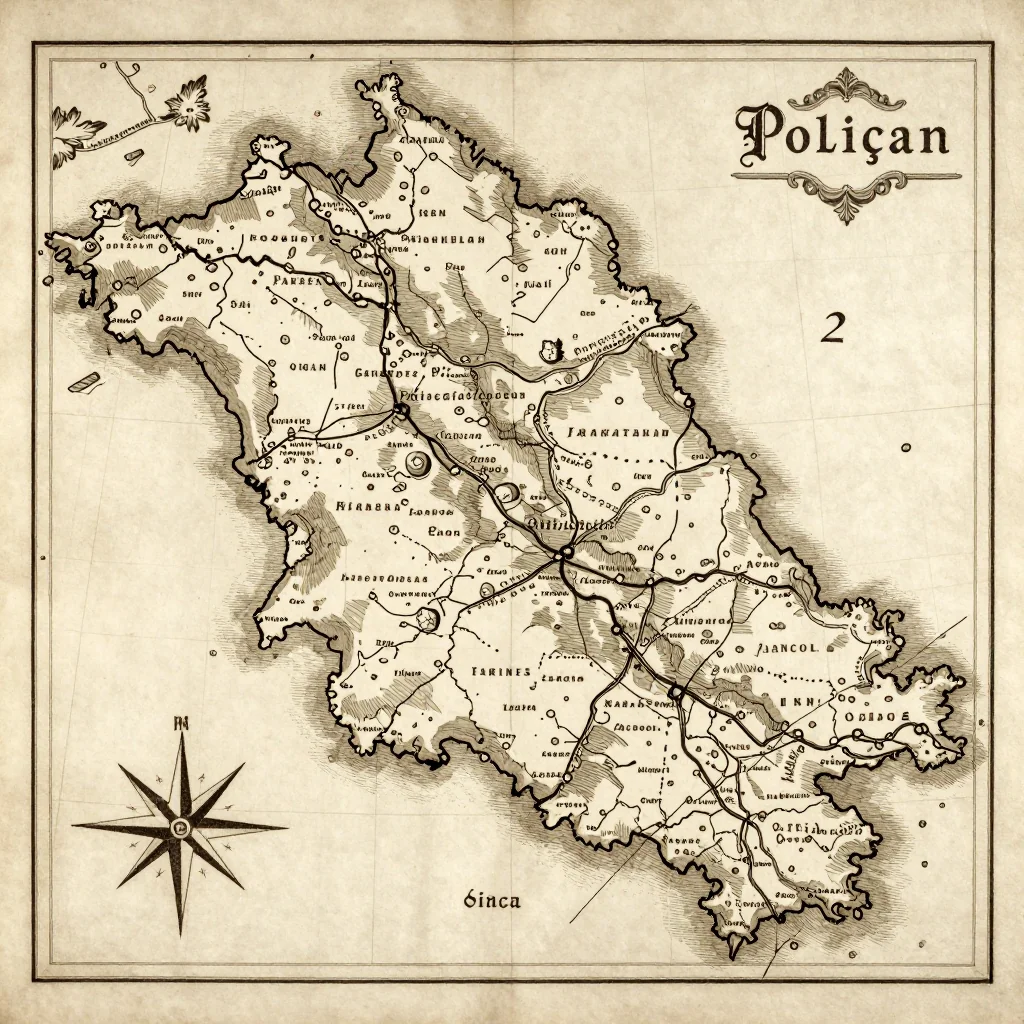 Poliçan, Albania Vintage Map