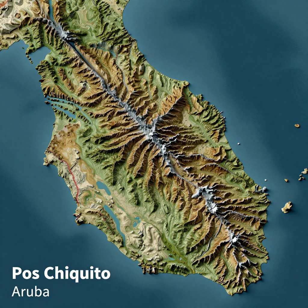 Pos Chiquito, Aruba Topographic Map