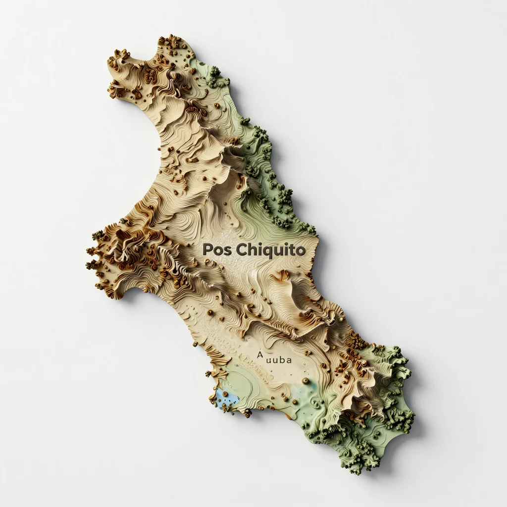 Pos Chiquito, Aruba 3D Topographic