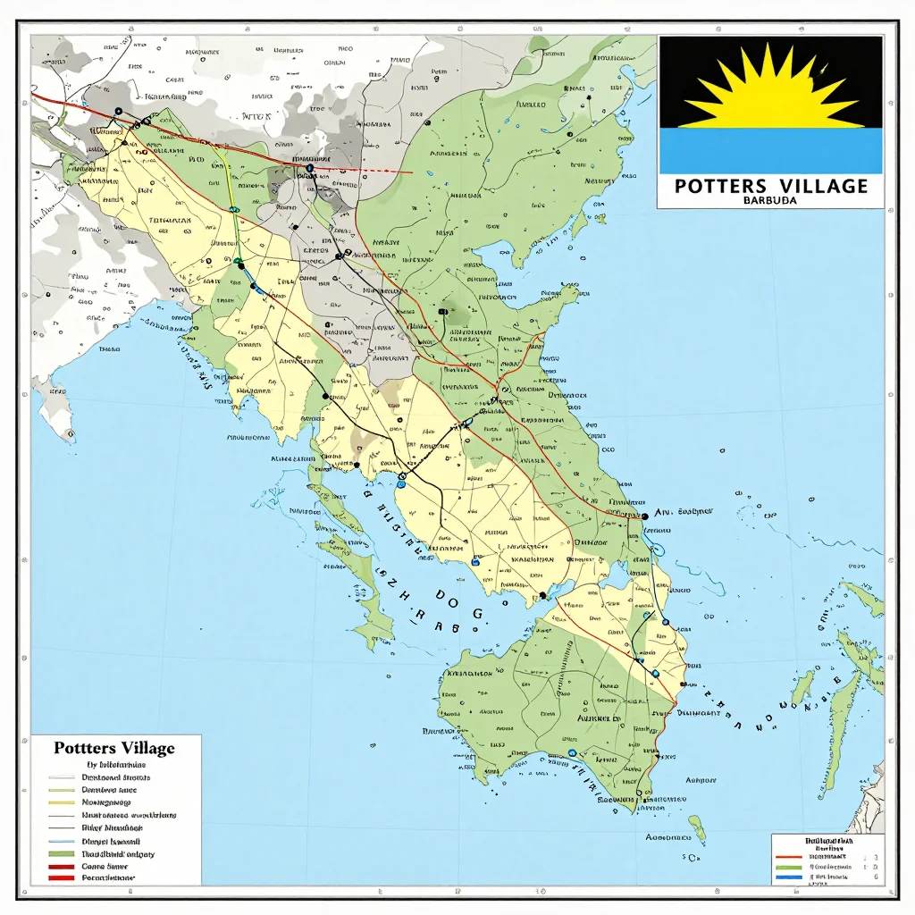 Potters Village, Antigua and Barbuda Political Map