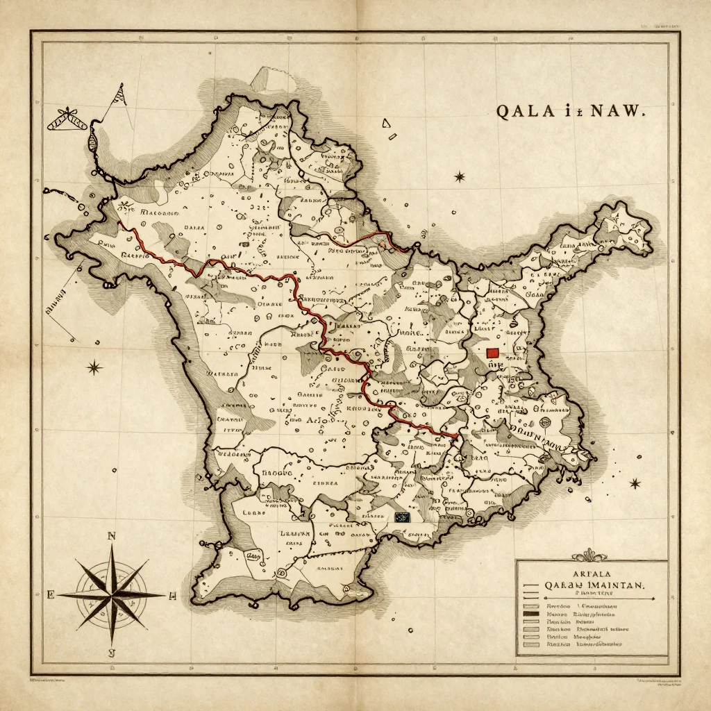 Qala i Naw, Afghanistan Vintage Map