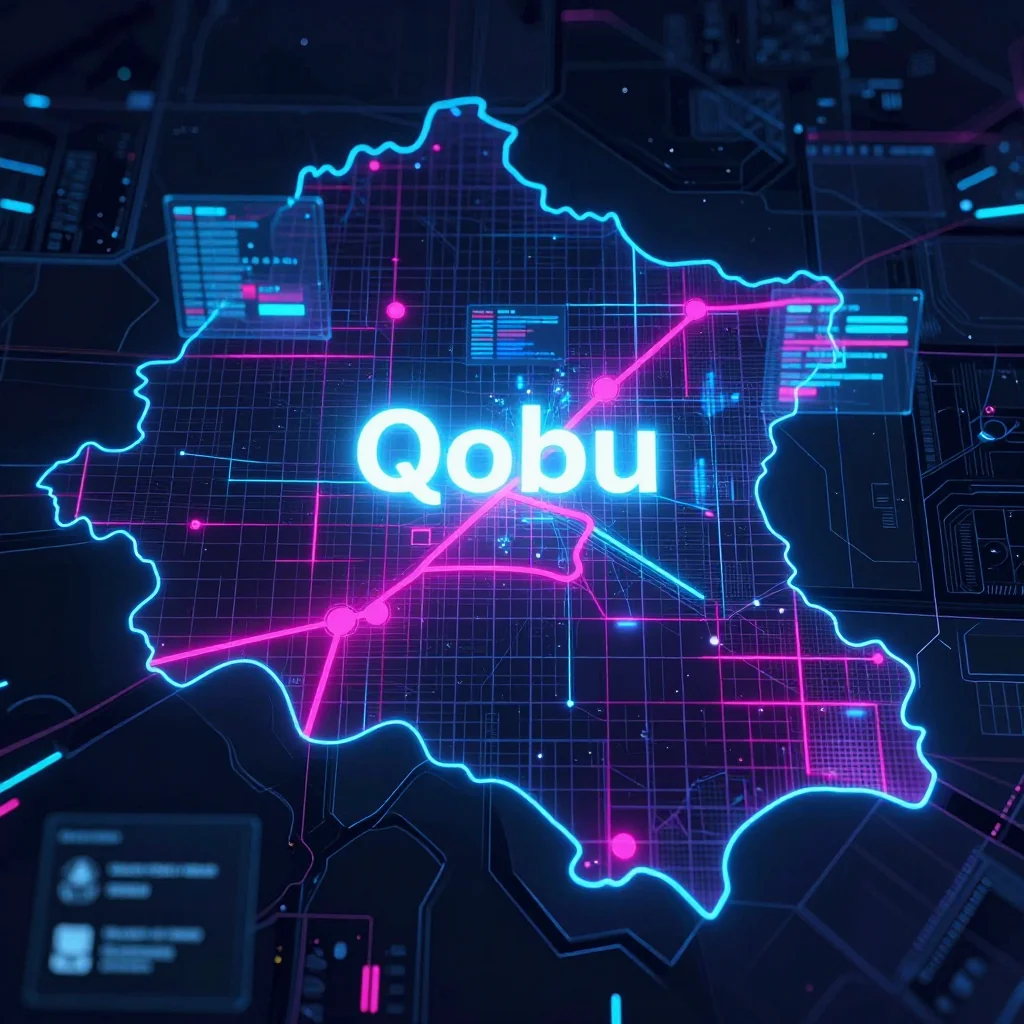 Qobu, Azerbaijan Cyberpunk Map