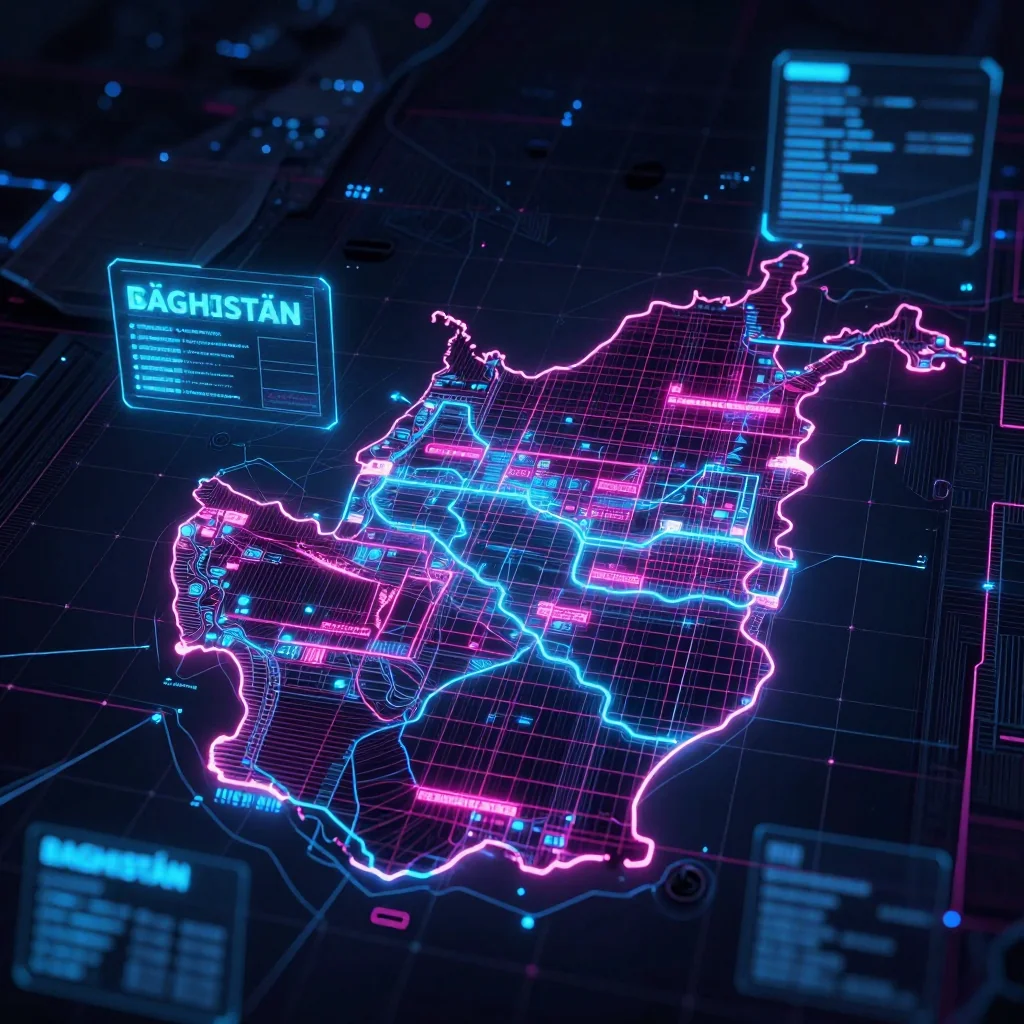Rāghistān, Afghanistan Cyberpunk Map