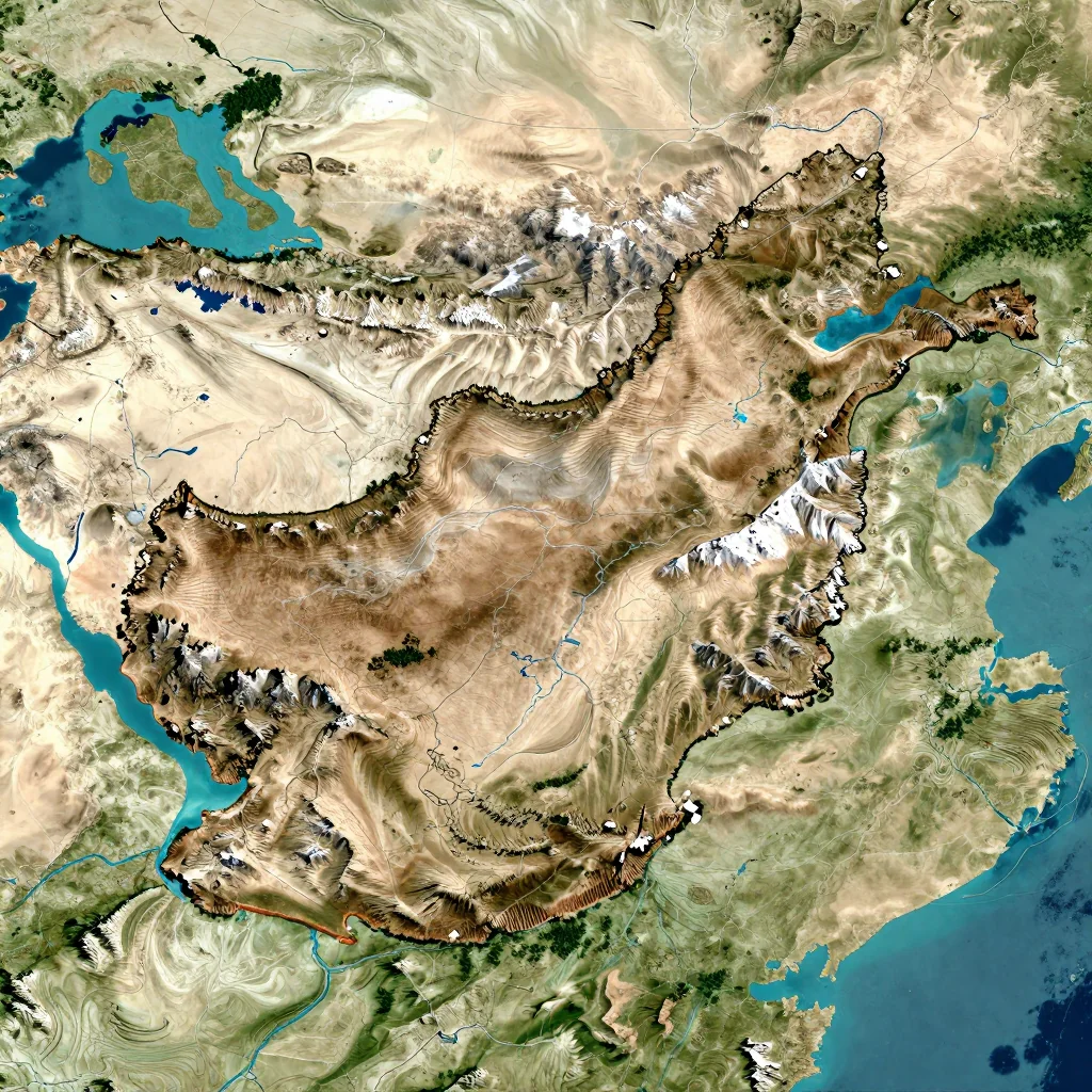 Rāghistān, Afghanistan Physical Geography Map