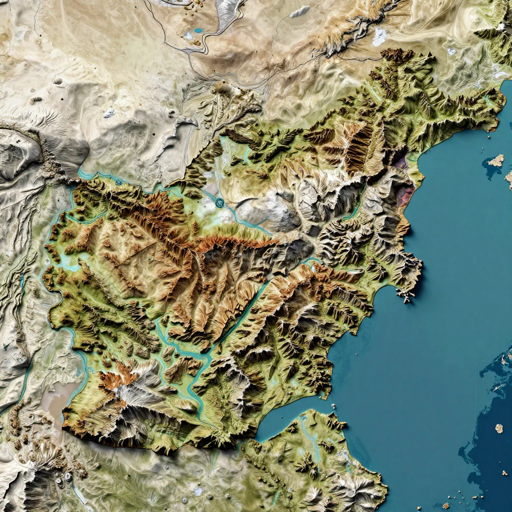 Rāghistān, Afghanistan Topographic Map