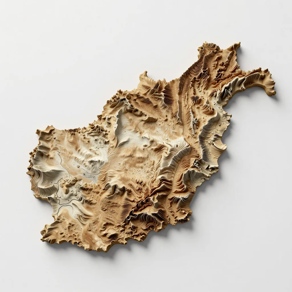 Rāghistān, Afghanistan 3D Topographic