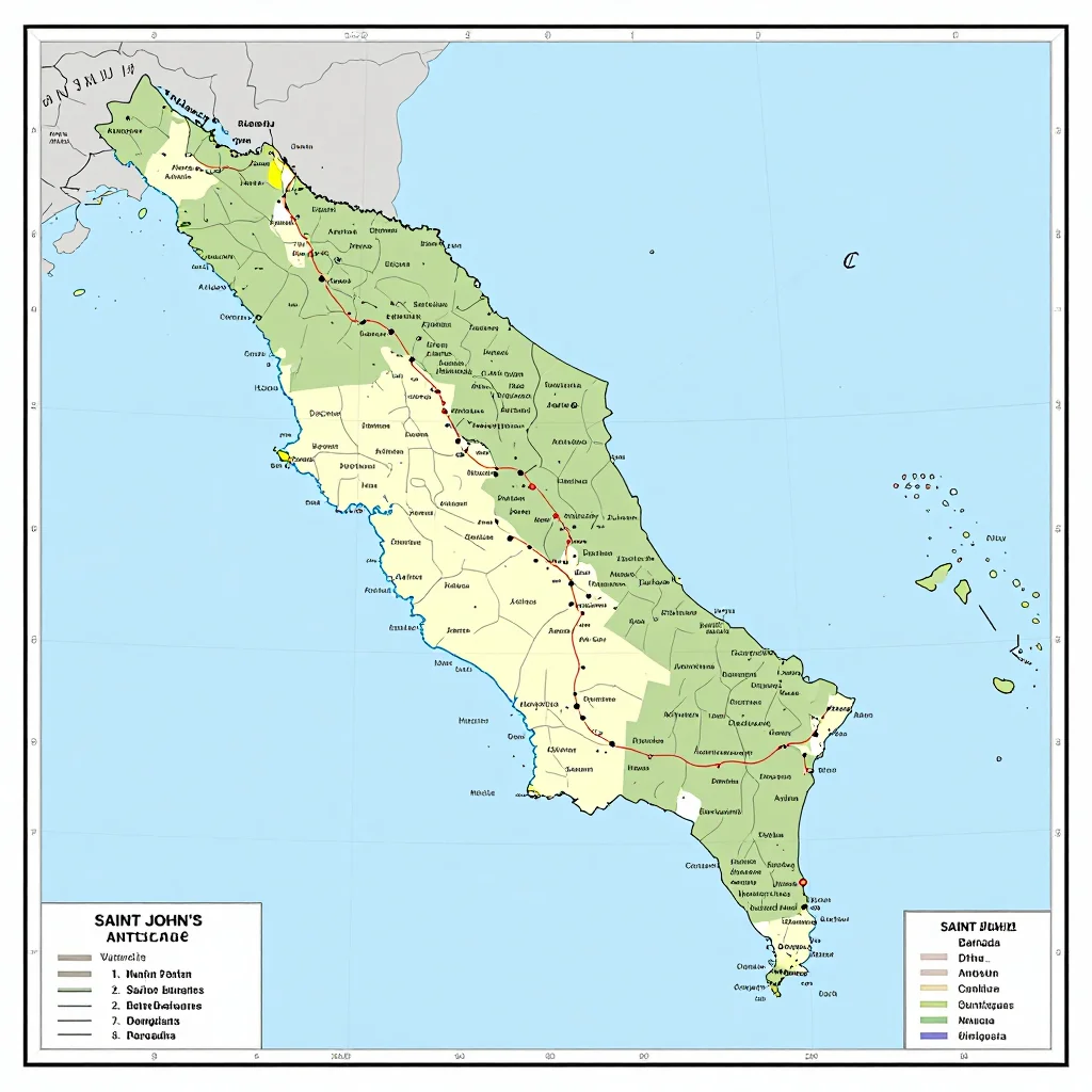 Saint John’s, Antigua and Barbuda Political Map