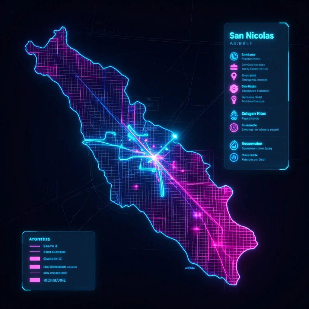 San Nicolas, Aruba Cyberpunk Map