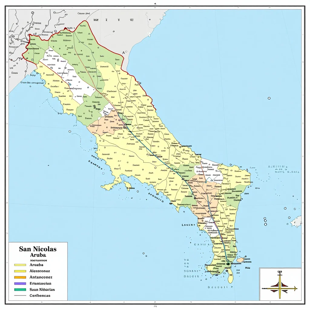 San Nicolas, Aruba Political Map