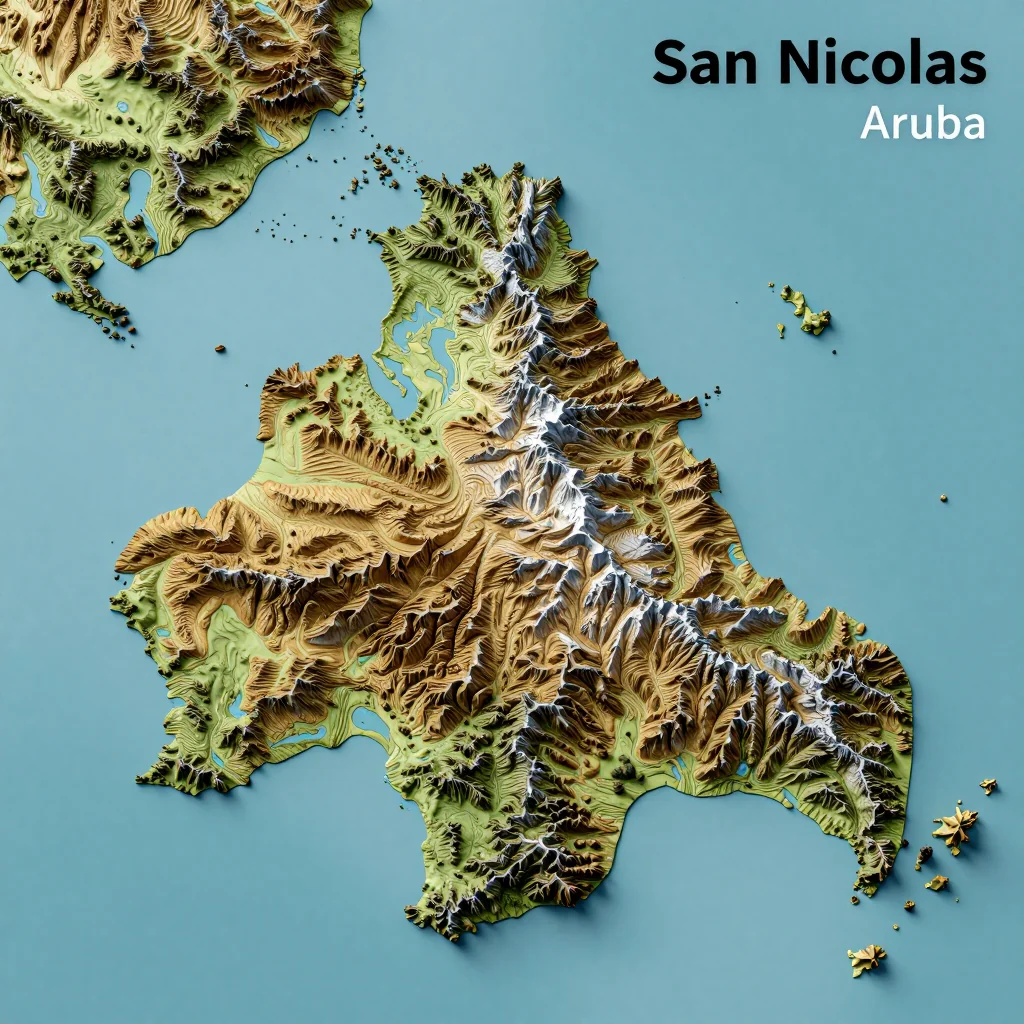 San Nicolas, Aruba Topographic Map