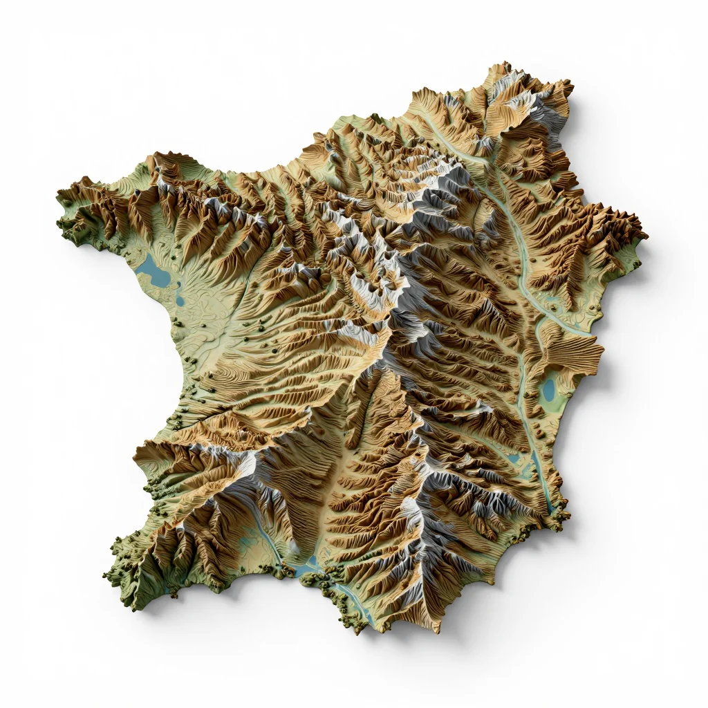 3D Isometric Topographic Map of San Pedro, Belize Isometric 3D topographic visualization showing elevation and terrain of San Pedro, Belize