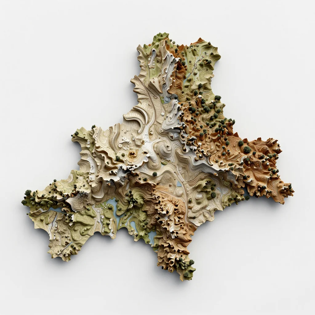 Sant Julià de Lòria, Andorra 3D Topographic