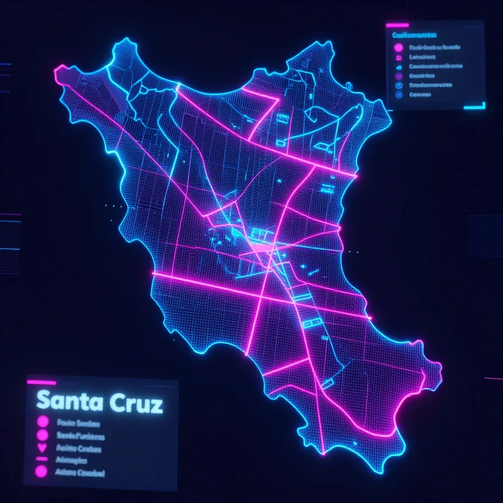 Santa Cruz, Aruba Cyberpunk Map