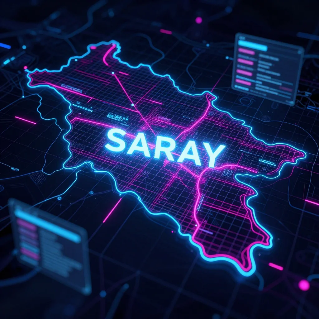 Saray, Azerbaijan Cyberpunk Map