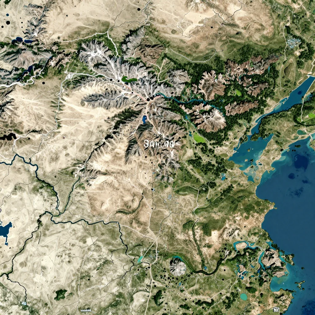 Saray, Azerbaijan Physical Geography Map