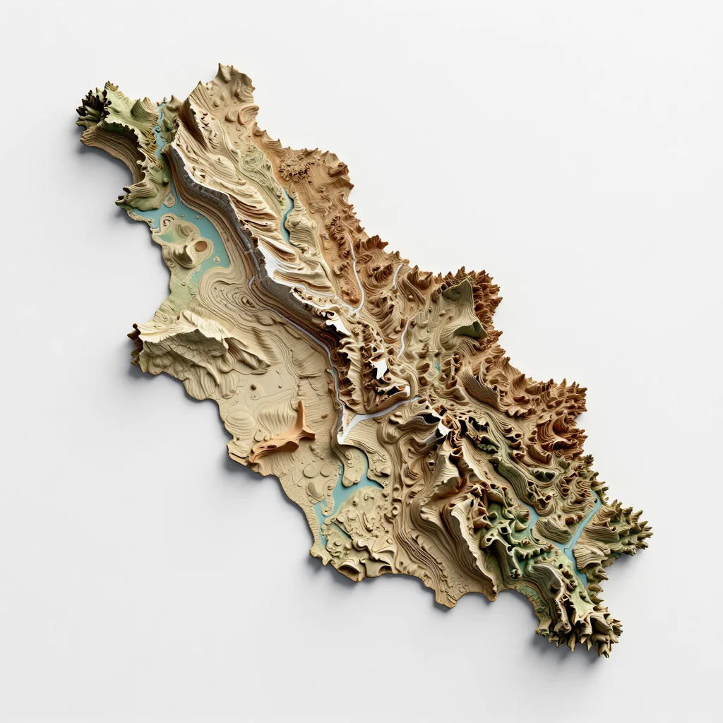 Saray, Azerbaijan 3D Topographic